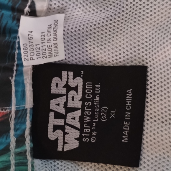 Star Wars Baby Yoda Tropical Swim Trunks Drawstring - Picture 2 of 5